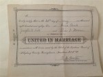 Joseph M & Alice V. Moon marriage license - Cross Roads Presbyterian Church, Pine Twp., 1886