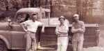Miller Cement Contracting crew: Rev. Don Speigle, "RO" Miller, and Rev. Harry Blough c. 1950's